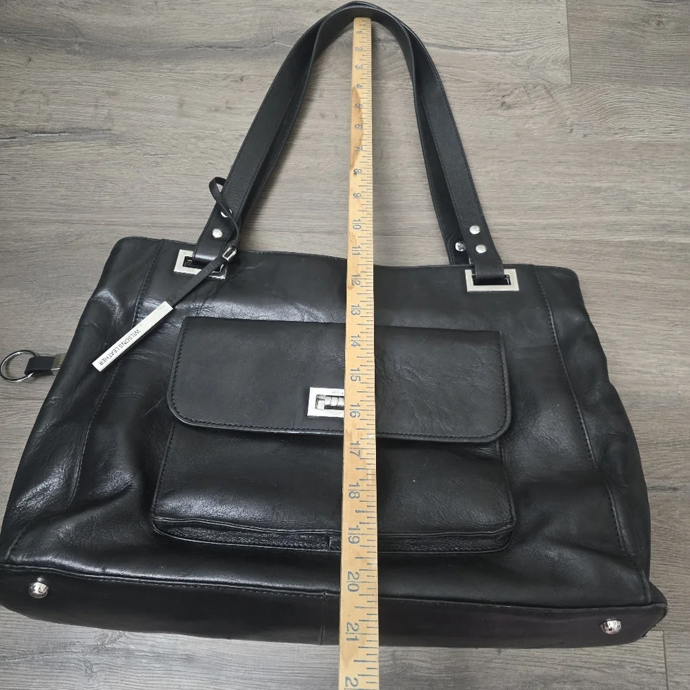 Wilsons Leather Roma Executive Tote Bag Purse Black Travel Quietly Luxury